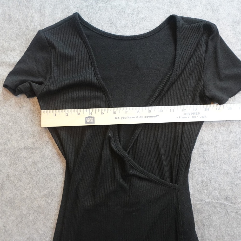 Rag and Bone Dress Women Extra Small Black Wrap Textured Mini LBD Simple TShirt - Picture 9 of 10